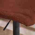 Set di 2 sgabelli da bar regolabili bouclé - Noah - seduta e schienale in terracotta - altezza regolabile 60,5/81,5 cm , poggiapiedi Photo3