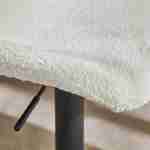 Set di 2 sgabelli da bar regolabili - Noah - sedile bianco bouclé - altezza regolabile 60,5/81,5 cm , poggiapiedi Photo3