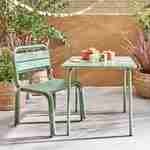 Set tavolo e sedie in metallo per bambini - Anna - verde grigio, 2 posti, tavolo e sedie, 48x48cm Photo2