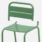 2-seater table and chairs set for kids, metal, Sage green Photo7