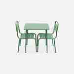 Salon de jardin enfant, table et chaises en métal - Anna vert de gris, 2 places, table et chaises, 48x48cm Photo5