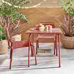 2-seater table and chairs set for kids, metal, Terracotta Photo1