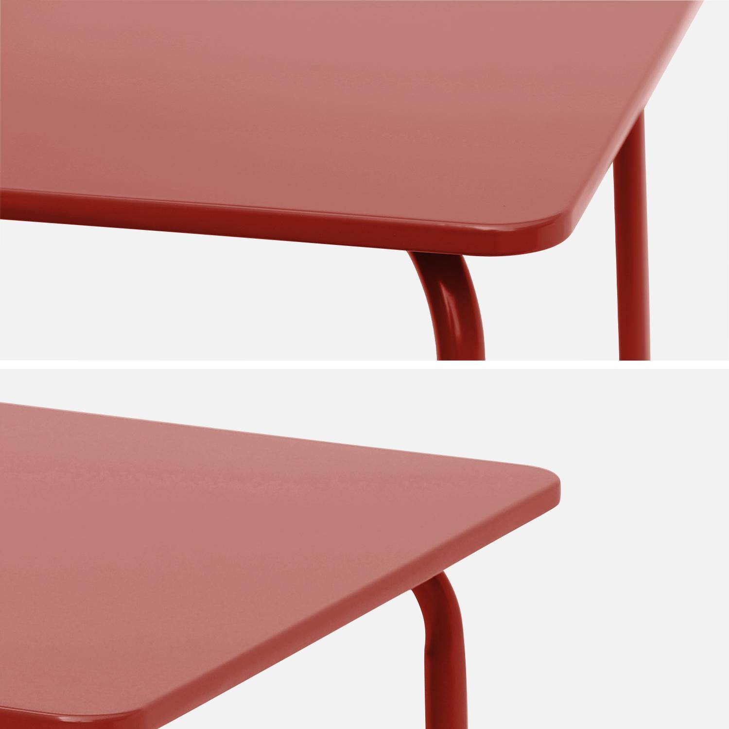 Tisch 48x48cm und 2 Stühle für Kinder, terrakotta, 48x48cm, für draußen verwendbar - Anna,sweeek,Photo8