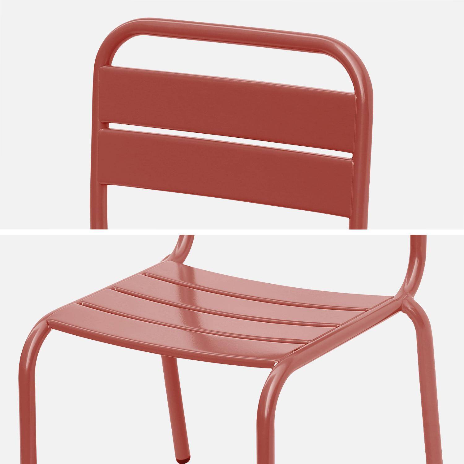 Tisch 48x48cm und 2 Stühle für Kinder, terrakotta, 48x48cm, für draußen verwendbar - Anna,sweeek,Photo7