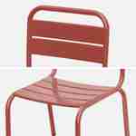2-seater table and chairs set for kids, metal, Terracotta Photo7