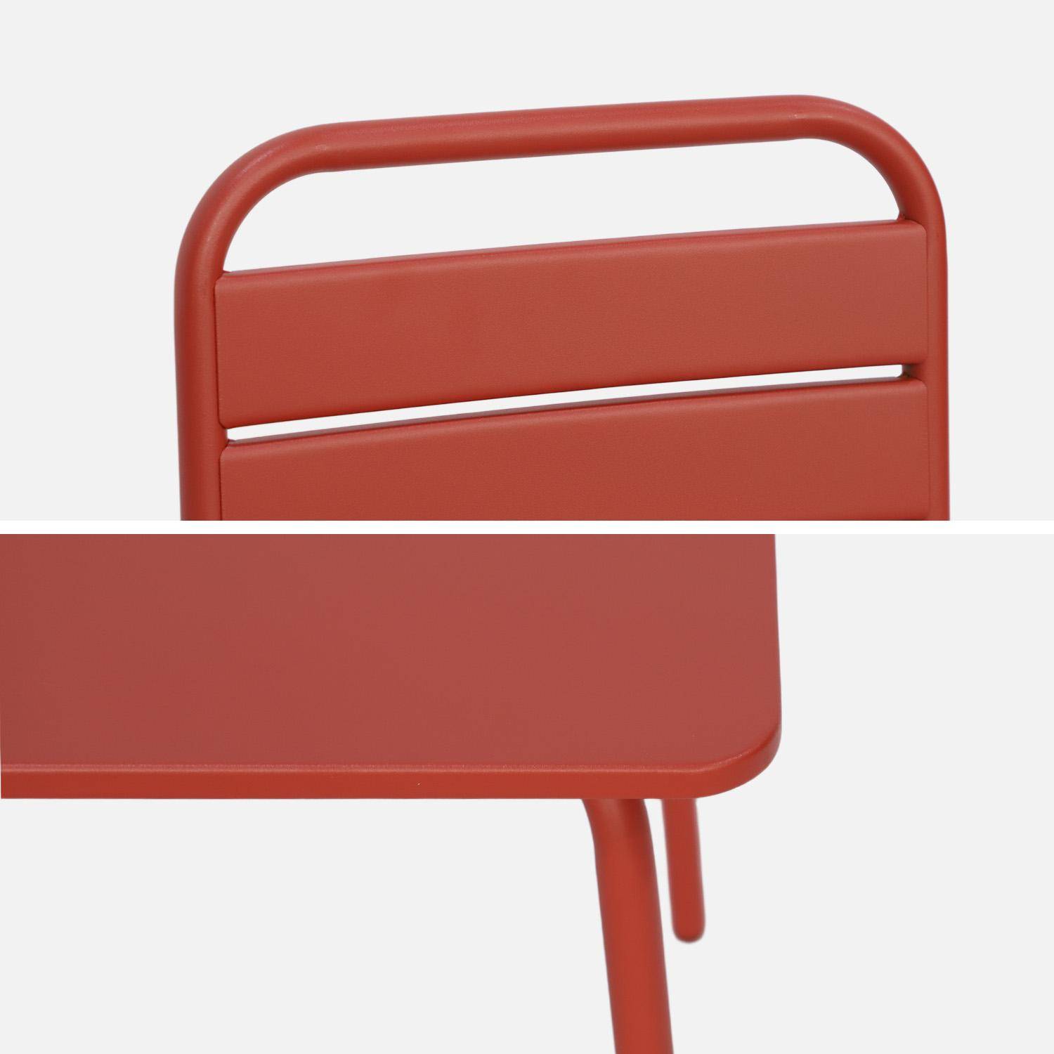 Zestaw mebli ogrodowych dla dzieci, metalowy stół i krzesła - Anna - terakota, 2-osobowy, stół i krzesła, 48x48cm Photo4