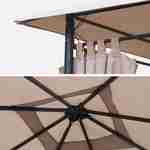 Toile de toit beige pour tonnelle 3x3m Elusa - toile de rechange pergola, toile de remplacement Photo2