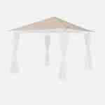 Toile de toit beige pour tonnelle 3x3m Elusa - toile de rechange pergola, toile de remplacement Photo1