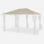 Toile de toit beige pour tonnelle 3x4m Divio - toile de rechange pergola, toile de remplacement Photo1