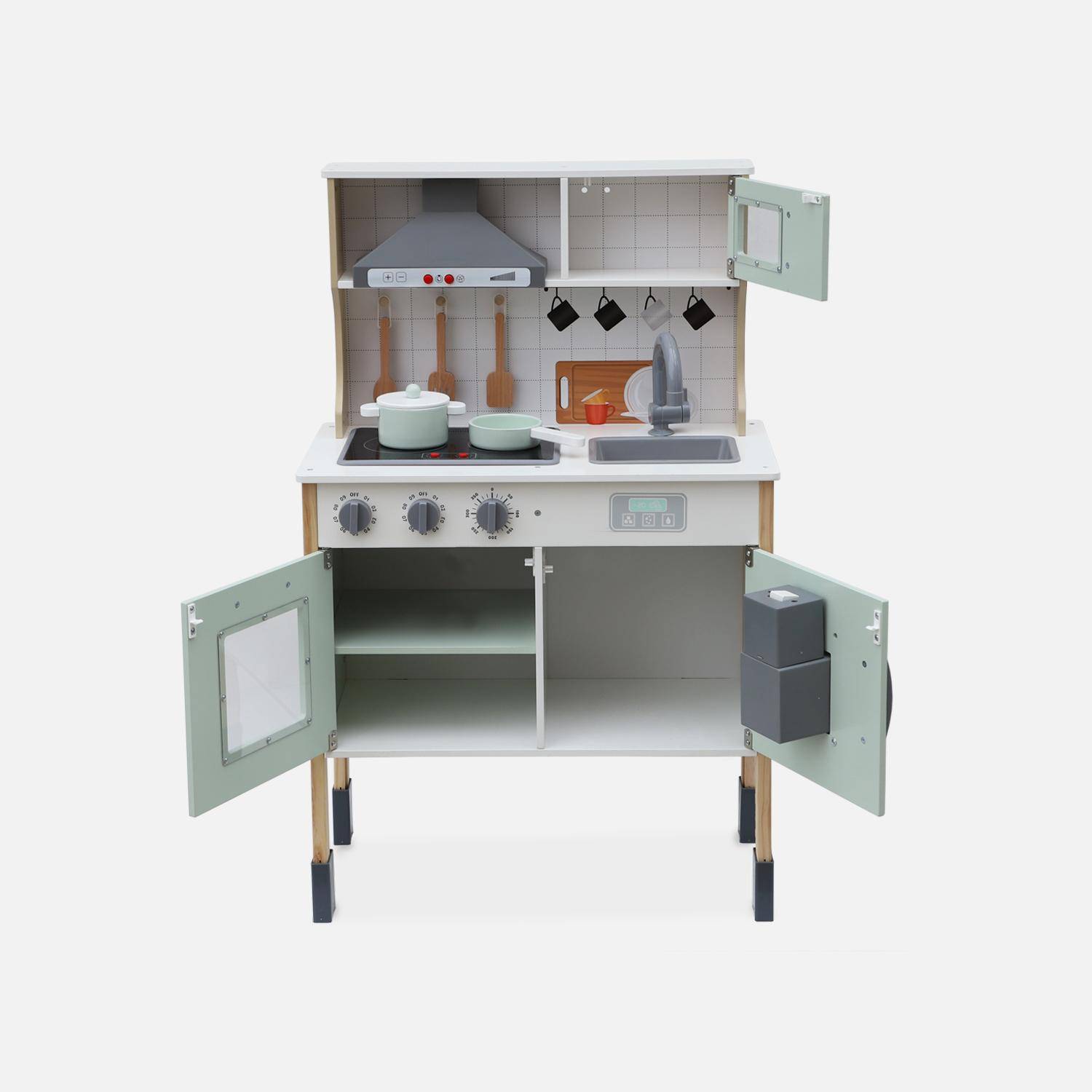Panel de cocina infantil, accesorios incluidos, campana, placa de cocción, microondas electrónico,sweeek,Photo9