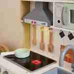 Panel de cocina infantil, accesorios incluidos, campana, placa de cocción, microondas electrónico Photo5