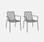 2er Set stapelbare anthrazitfarbene Armlehnenstühle aus Stahl I sweeek