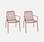 2er Set stapelbare terrakottafarbene Stühle aus Stahl, mit Armlehnen I sweeek