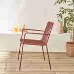 Lot de 2 fauteuils en acier empilables, terracotta Photo3
