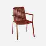 2er Set stapelbare terrakottafarbene Stühle aus Stahl, mit Armlehnen - Florida Photo6