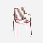 2er Set stapelbare terrakottafarbene Stühle aus Stahl, mit Armlehnen - Florida Photo5