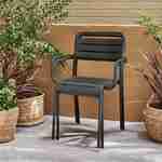 Lot de 2 fauteuils de jardin acier, 2 places, anthracite, Amelia, L50.4 X P53 X H79.5cm  Photo6