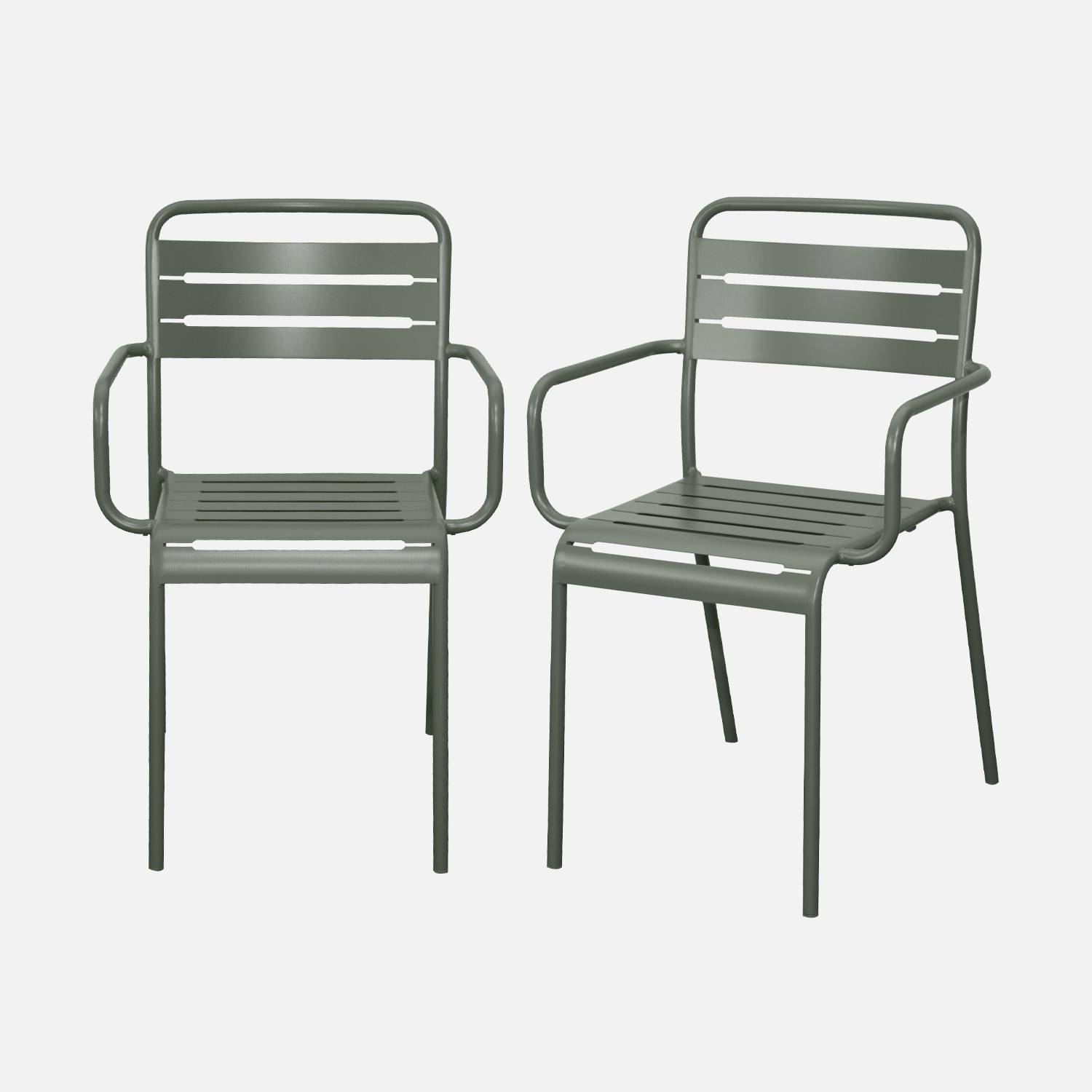 Lot de 2 fauteuils de jardin, kaki | sweeek