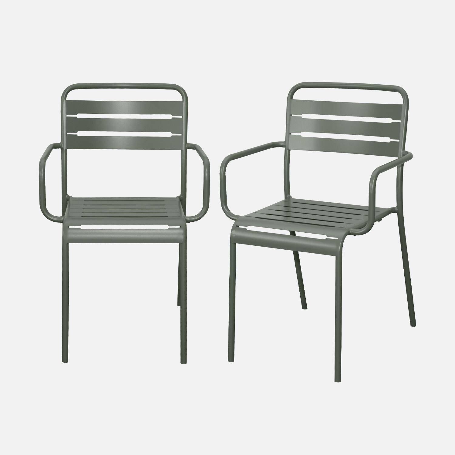 Lot de 2 fauteuils de jardin acier, 2 places, savane, Amelia, L50.4 X P53 X H79.5cm  Photo3