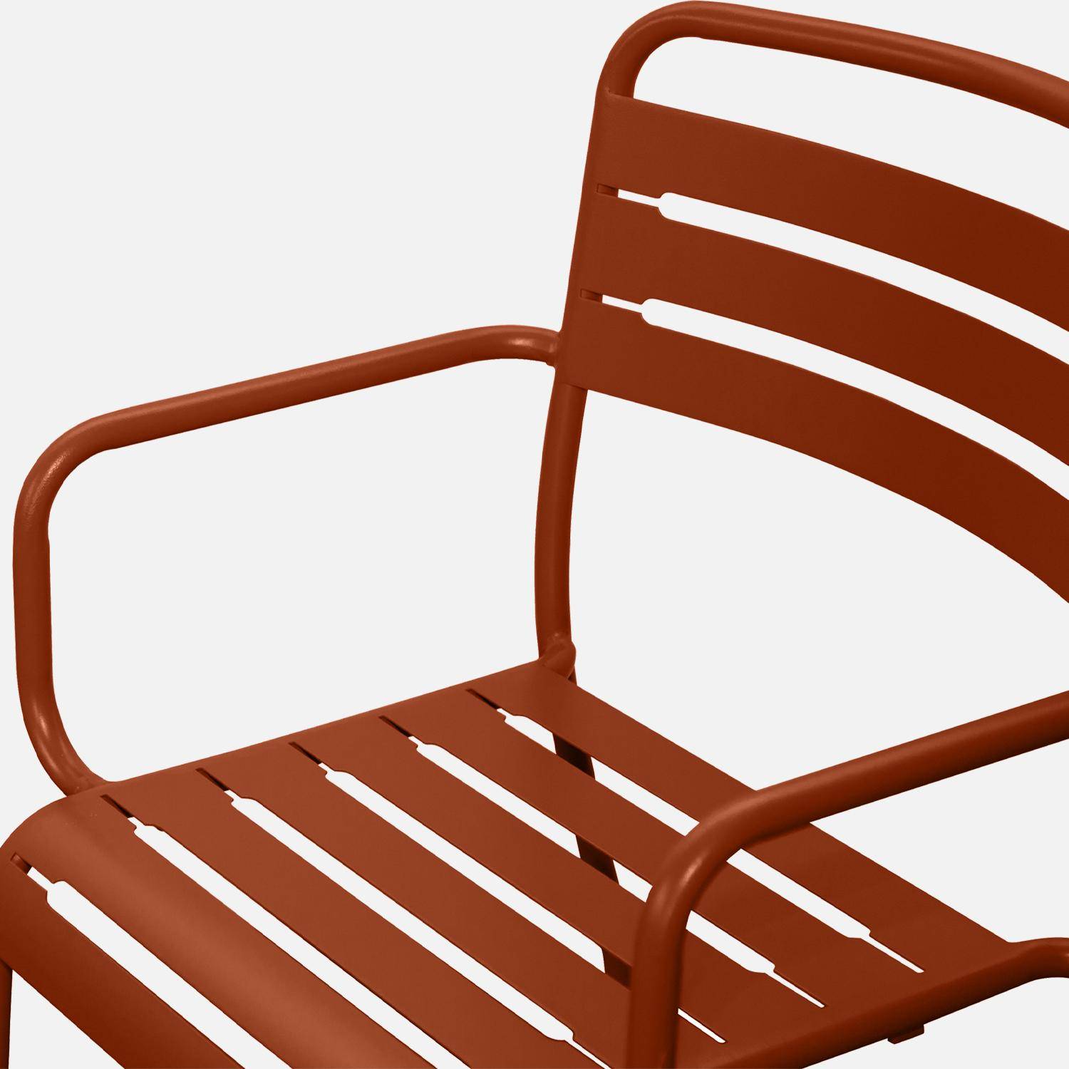 Lot de 2 fauteuils de jardin acier, 2 places, terracotta, Amelia, L50.4 X P53 X H79.5cm ,sweeek,Photo4
