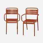 Lot de 2 fauteuils de jardin acier, 2 places, terracotta, Amelia, L50.4 X P53 X H79.5cm  Photo3
