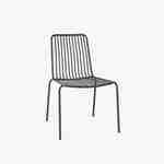 Lot de 2 chaises de jardin en acier anthracite , empilables, design linéaire  Photo2