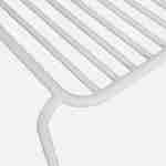 Lot de 2 chaises de jardin en acier blanc , empilables, design linéaire  Photo4