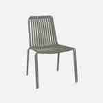 Lot de 2 chaises de jardin en acier savane, empilables, design linéaire  Photo3