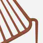 Lot de 2 chaises de jardin en acier terracotta , empilables, design linéaire  Photo4