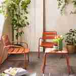 Set de jardin relax terracotta Suzana, 2 chaises 1 table d'appoint en acier Photo2