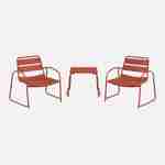 Set de jardin relax terracotta Suzana, 2 chaises 1 table d'appoint en acier Photo4