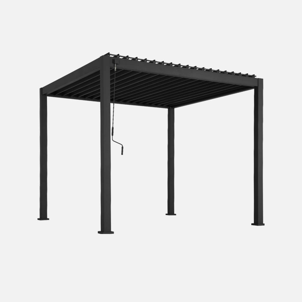 Pergola bioclimatique anthracite blanc 3x3 m