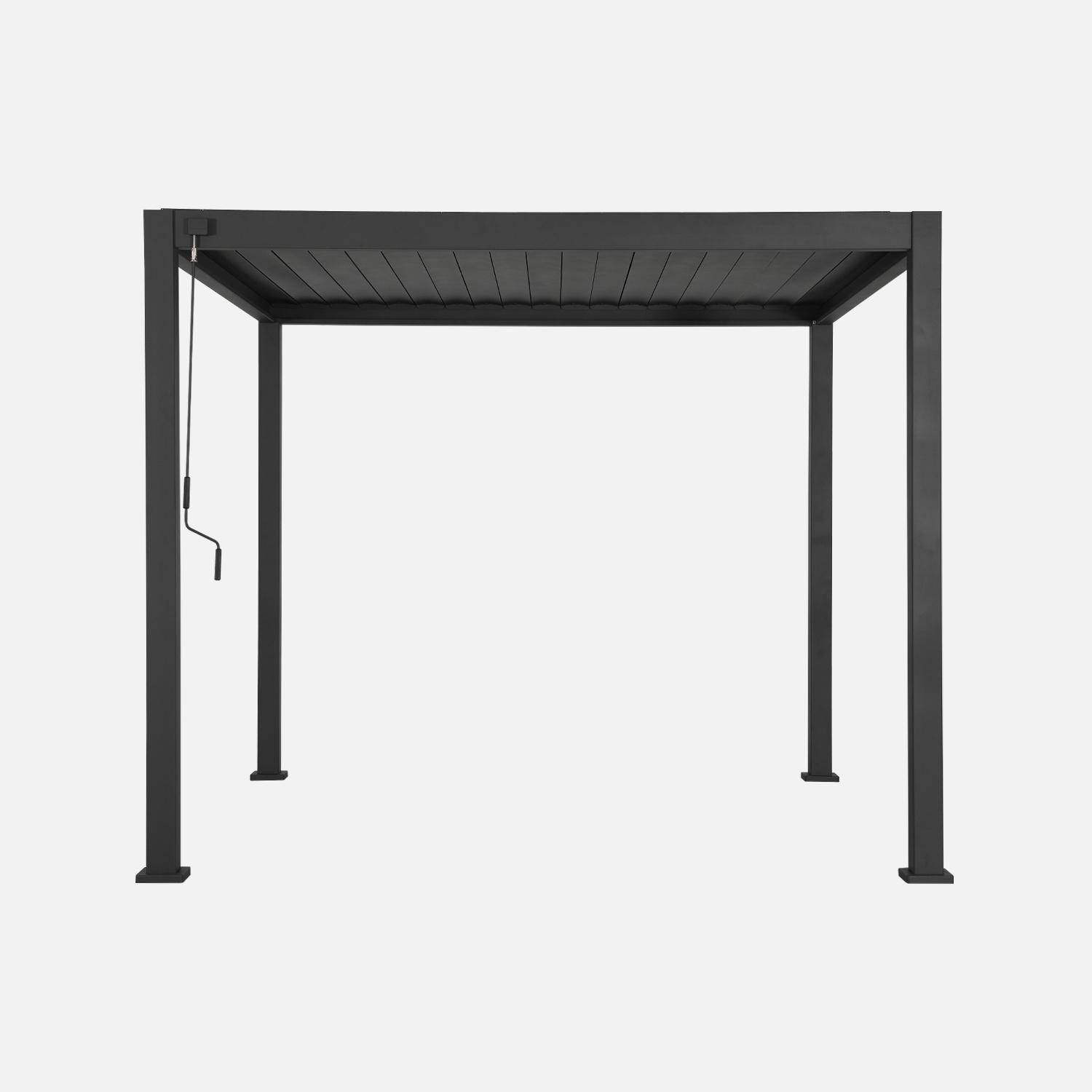 Bioklimatyczna aluminiowa pergola antracyt Triomphe 3x3 m regulowane listwy Photo3
