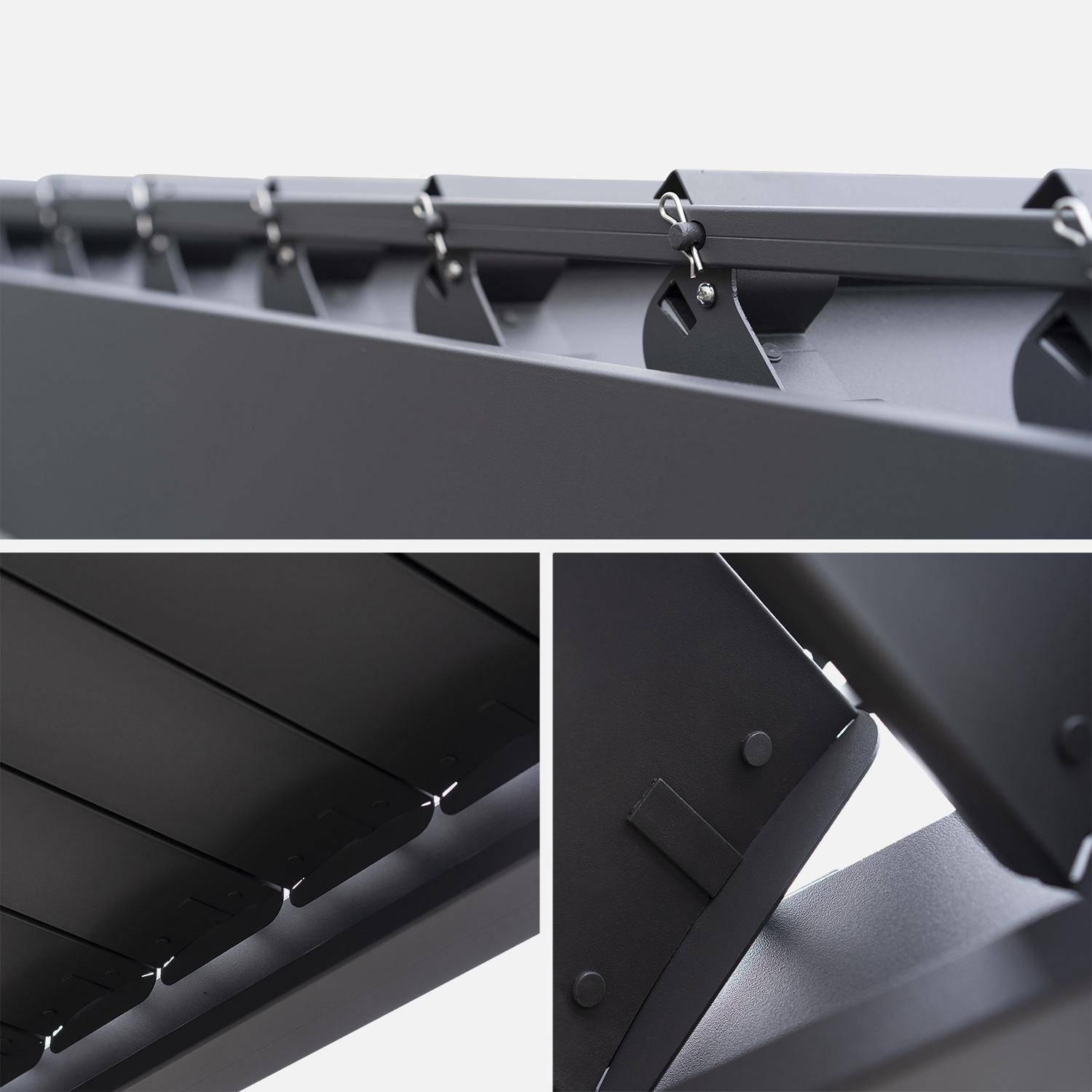 Pergola met lamellendak, aluminium antraciet, Triomphe 3x3 m verstelbare lamellen,sweeek,Photo5