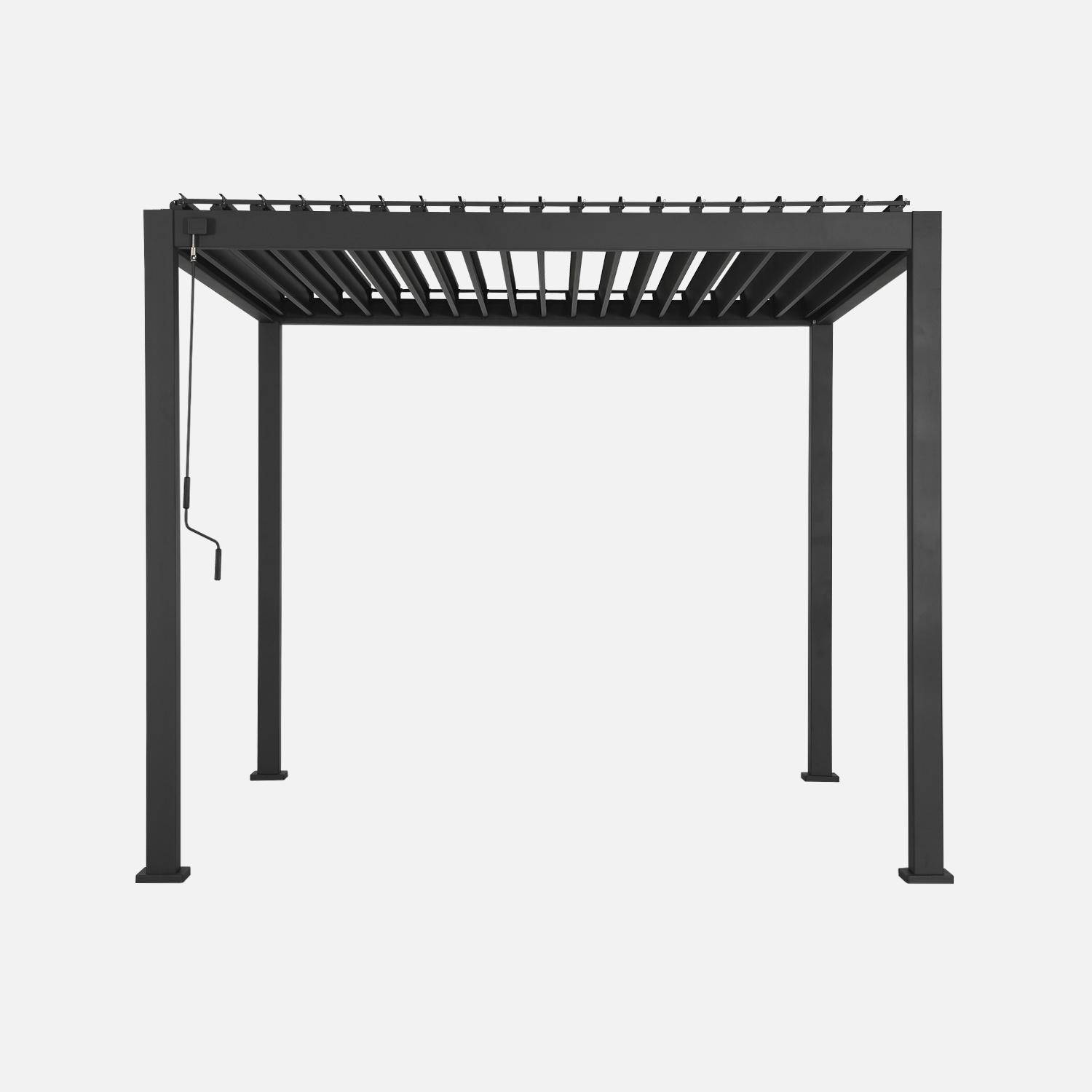 Bioklimatyczna aluminiowa pergola antracyt Triomphe 3x3 m regulowane listwy,sweeek,Photo4