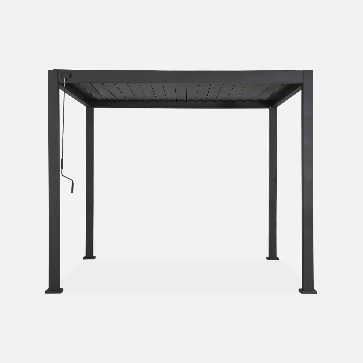 Pergola met lamellendak, aluminium antraciet, Triomphe 3x3 m verstelbare lamellen Photo3