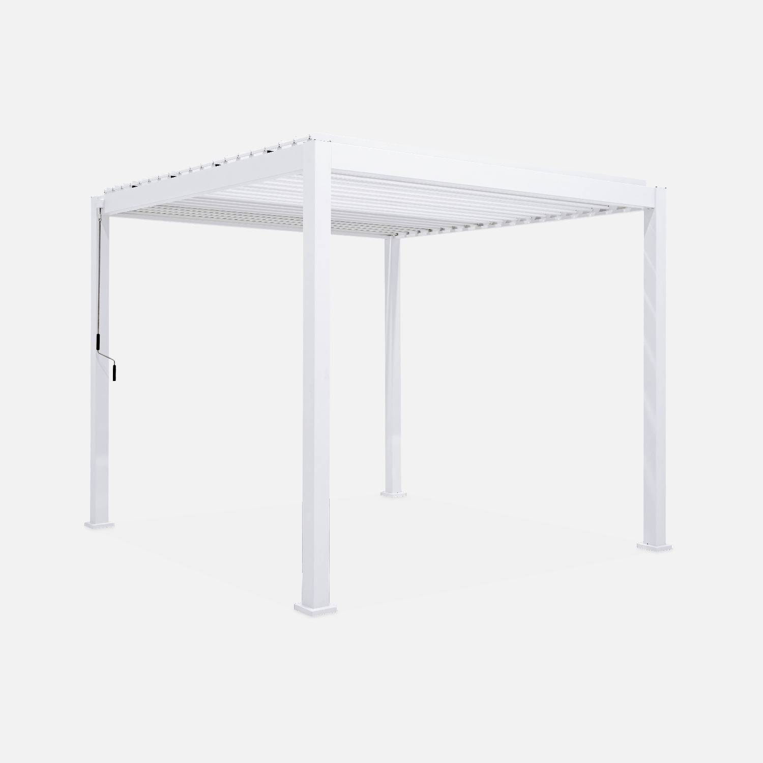 Bioklimatische Pergola mit Lamellendach weiß 3x3m