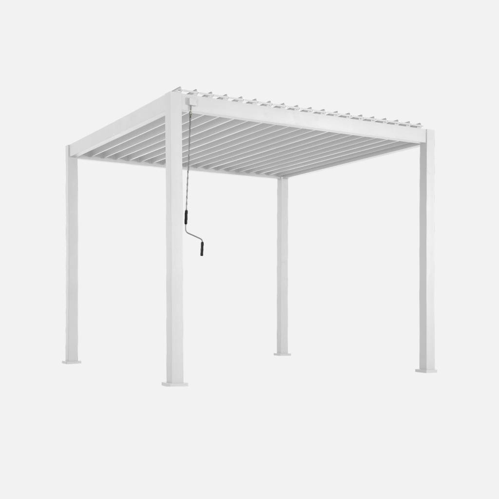 Pergola bioclimatique aluminium blanc 3x3 m