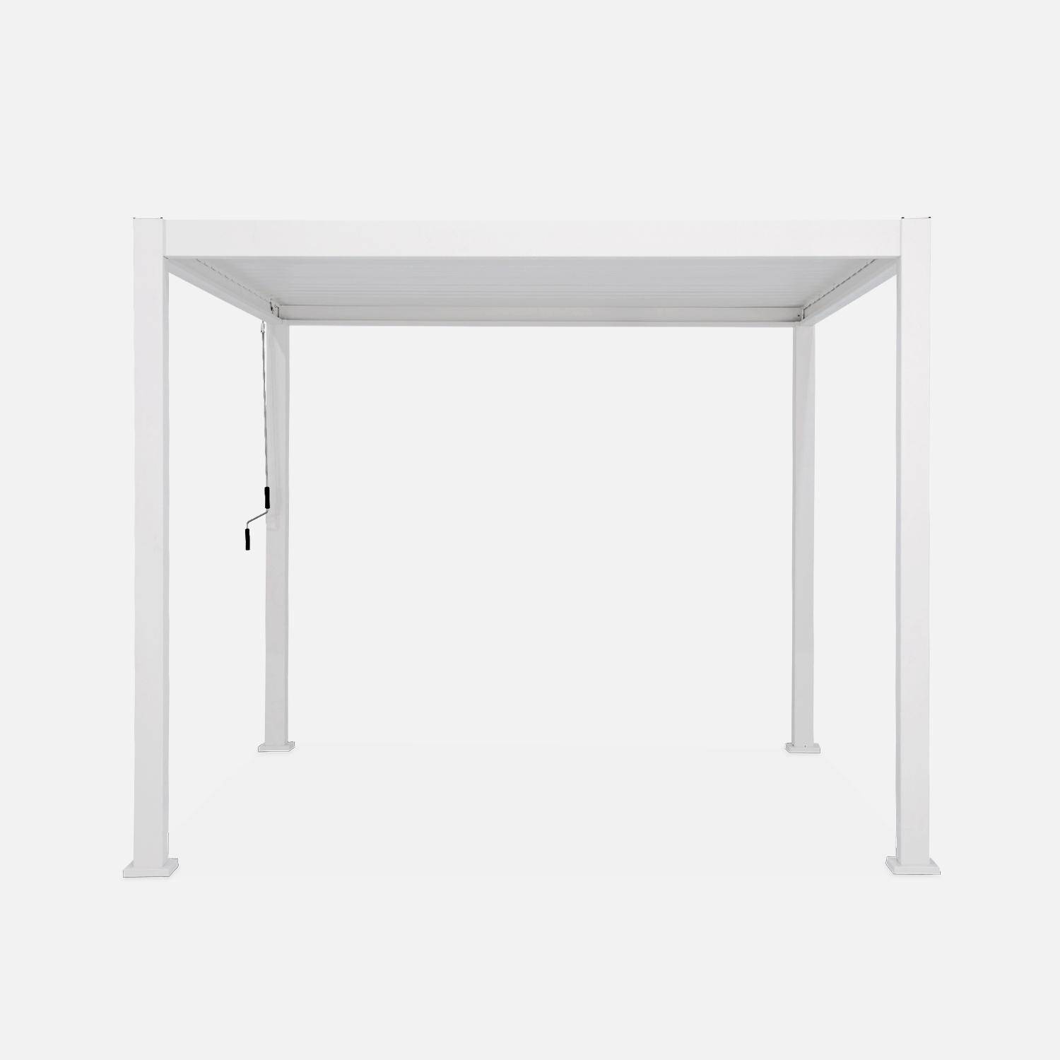 Pergola bioclimatique aluminium blanc Triomphe 3x3 m lames orientables Photo3