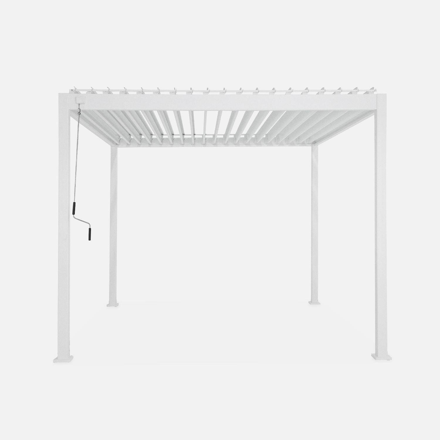 Pergola bioclimatique aluminium blanc Triomphe 3x3 m lames orientables Photo4