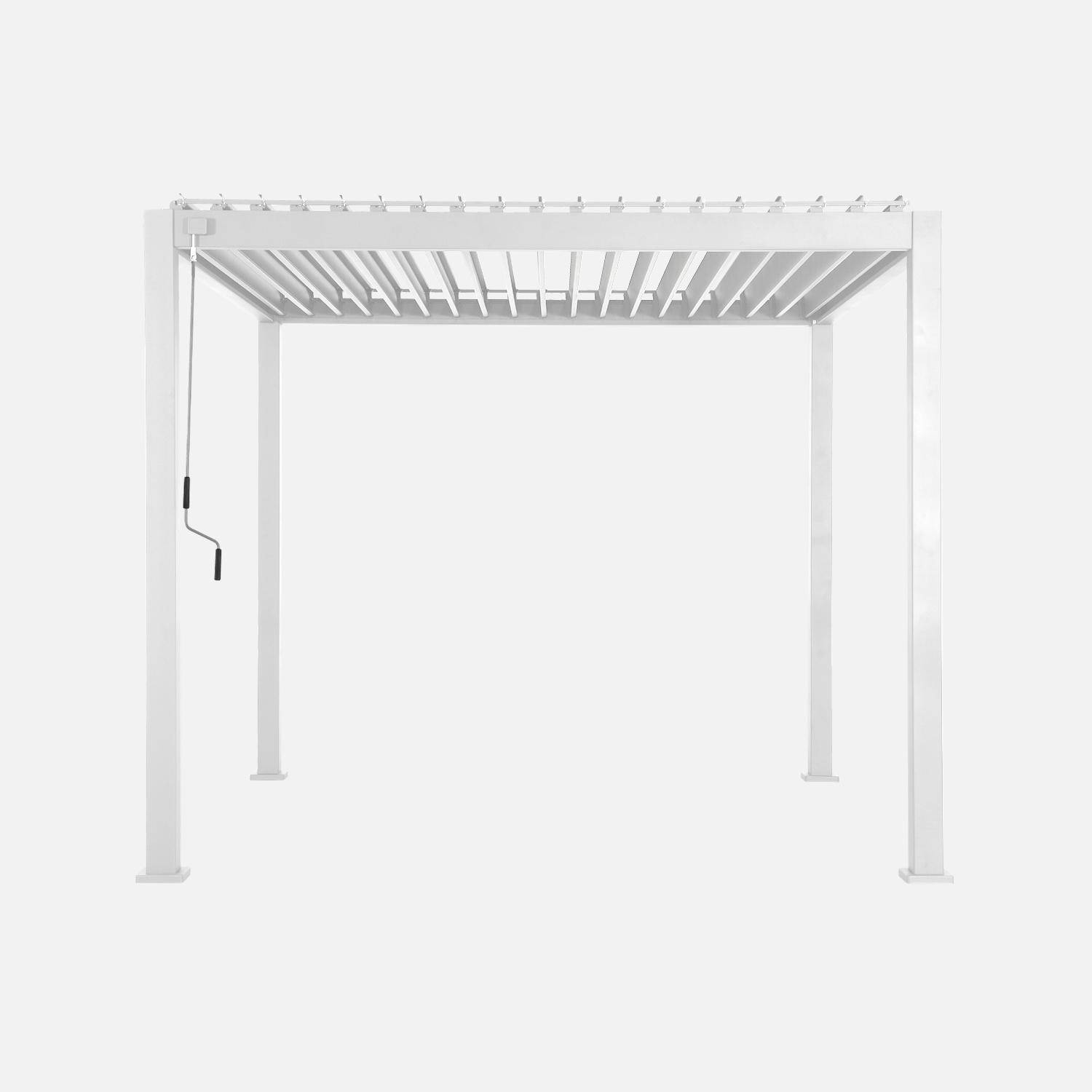 Bioclimatic white aluminium pergola Triomphe 3x3 m adjustable slats Photo4