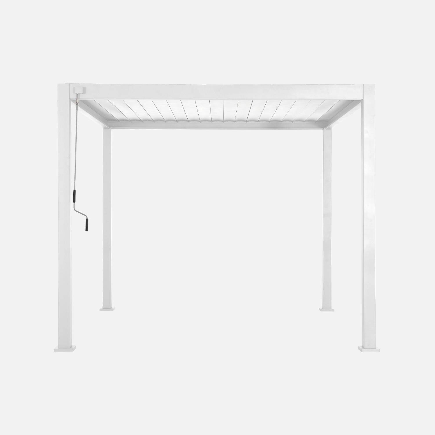 Bioclimatic white aluminium pergola Triomphe 3x3 m adjustable slats Photo3