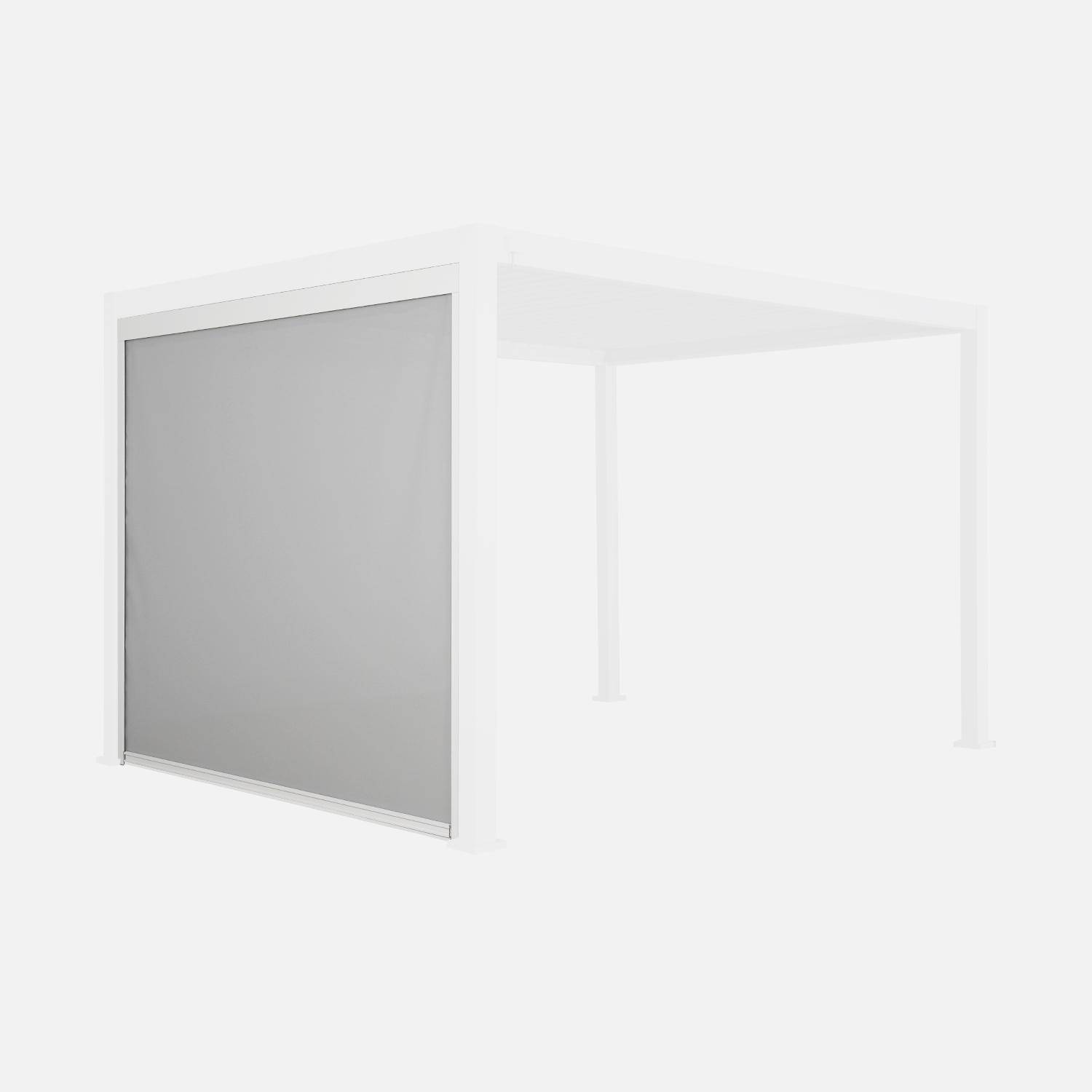 Store blanc pour pergola bioclimatique – Triomphe – 3m, aluminium et textilène,sweeek,Photo3