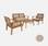 4-seater wood and cane rattan garden sofa set, Beige and Light brushed wood | sweeek