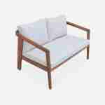 4-seater wooden garden sofa set, beige, natural acacia, 108.5 x 74.7 x 64.5cm Photo5
