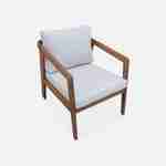 4-seater wooden garden sofa set, beige, natural acacia, 108.5 x 74.7 x 64.5cm Photo6