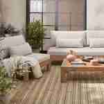 5-seater XXL wooden garden sofa set with brushed and bleached wood finish – Bahia – Beige Photo2