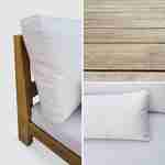 5-seater XXL wooden garden sofa set with brushed and bleached wood finish – Bahia – Beige Photo6