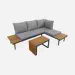 4-Seater modular Garden Lounge Set: Aluminium and Acacia Blend, anthracite Photo5