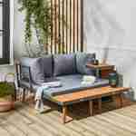 4-Seater modular Garden Lounge Set: Aluminium and Acacia Blend, anthracite Photo3